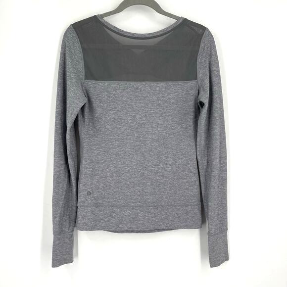 Lululemon Just Breathe Long Sleeve Top Heather Slate Gray Size 4 - Picture 2 of 9